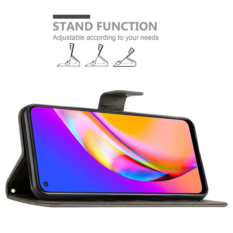Cadorabo Hülle kompatibel mit Oppo A94 5G Schutzhülle im Blumen Design mit Magnetverschluss, Standfunktion und Kartenfächern