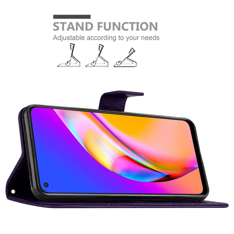 Cadorabo Hülle kompatibel mit Oppo A94 5G Schutzhülle im Blumen Design mit Magnetverschluss, Standfunktion und Kartenfächern