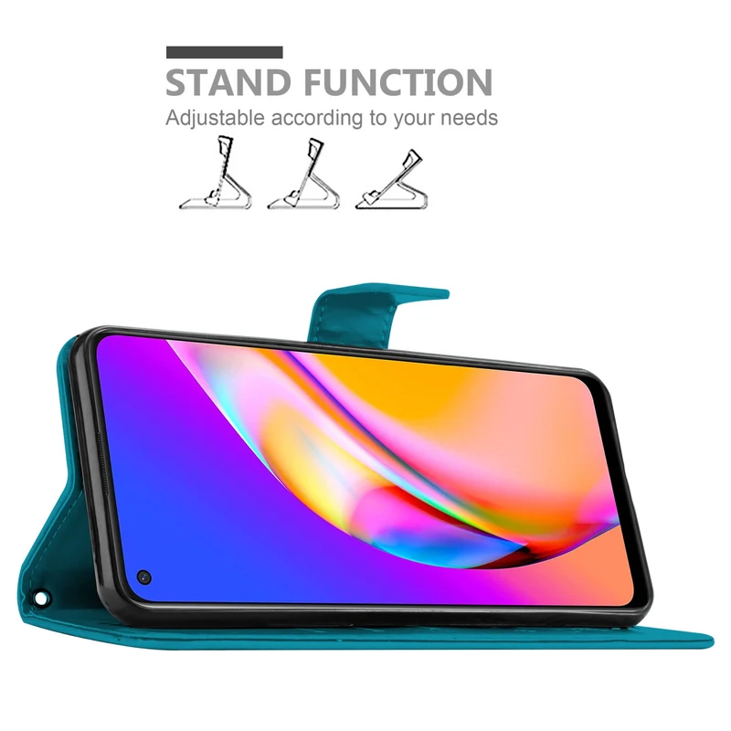 Cadorabo Hülle kompatibel mit Oppo A94 5G Schutzhülle im Blumen Design mit Magnetverschluss, Standfunktion und Kartenfächern