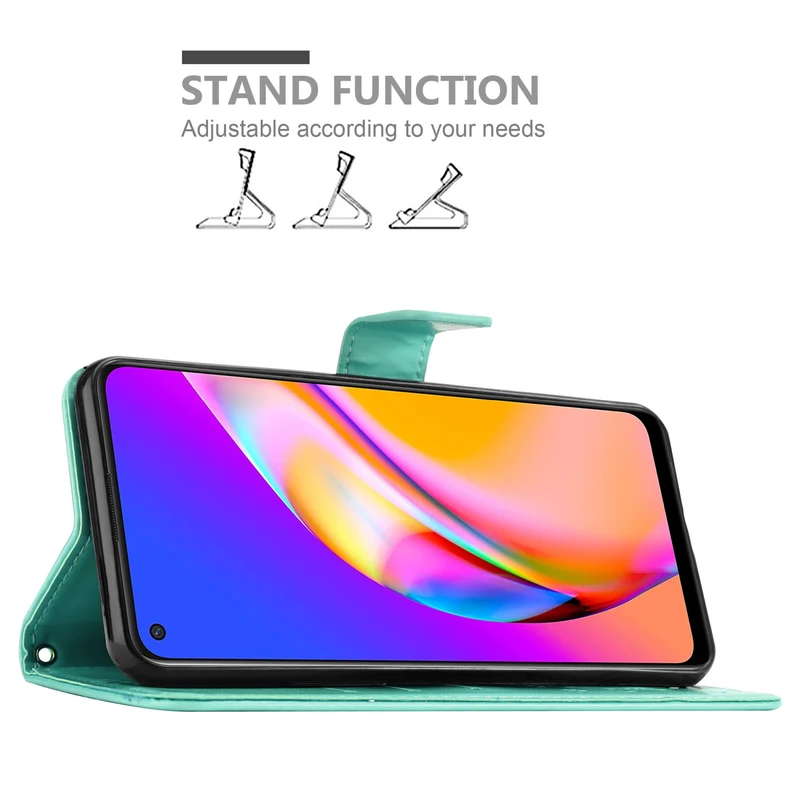 Cadorabo Hülle kompatibel mit Oppo A94 5G Schutzhülle im Blumen Design mit Magnetverschluss, Standfunktion und Kartenfächern