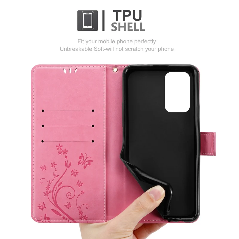 Cadorabo Hülle kompatibel mit Oppo A94 5G Schutzhülle im Blumen Design mit Magnetverschluss, Standfunktion und Kartenfächern