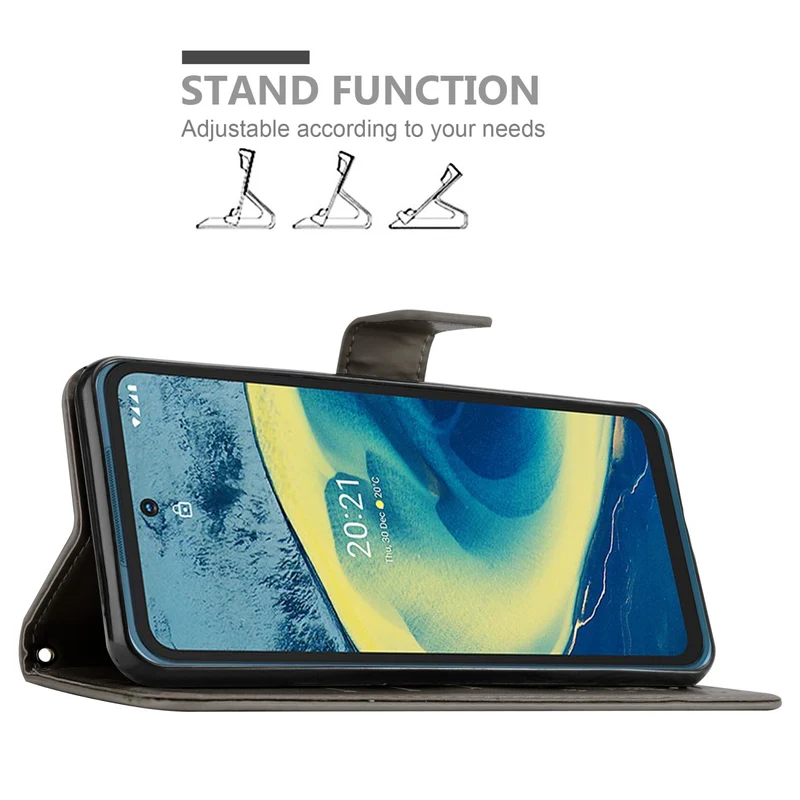 Cadorabo Hülle kompatibel mit Nokia XR20 Schutzhülle im Blumen Design mit Magnetverschluss, Standfunktion und Kartenfächern