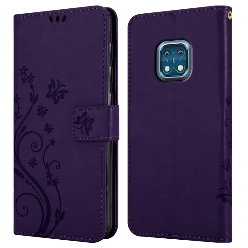 Cadorabo Hülle kompatibel mit Nokia XR20 Schutzhülle im Blumen Design mit Magnetverschluss, Standfunktion und Kartenfächern