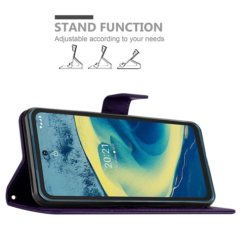 Cadorabo Hülle kompatibel mit Nokia XR20 Schutzhülle im Blumen Design mit Magnetverschluss, Standfunktion und Kartenfächern