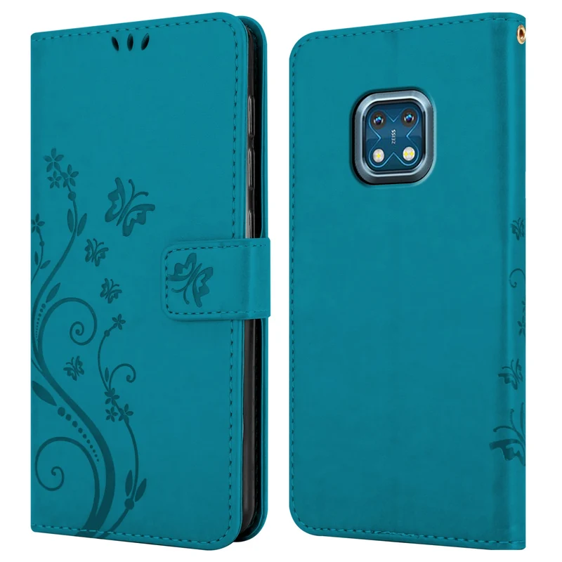 Cadorabo Hülle kompatibel mit Nokia XR20 Schutzhülle im Blumen Design mit Magnetverschluss, Standfunktion und Kartenfächern