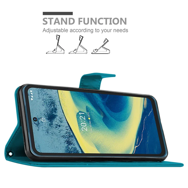 Cadorabo Hülle kompatibel mit Nokia XR20 Schutzhülle im Blumen Design mit Magnetverschluss, Standfunktion und Kartenfächern