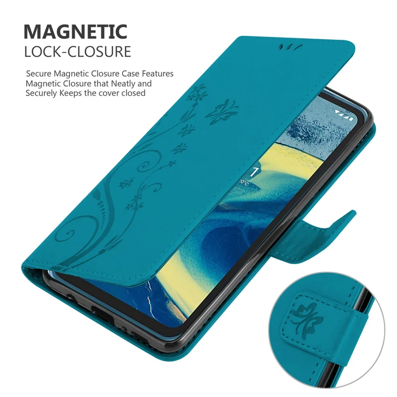 Cadorabo Hülle kompatibel mit Nokia XR20 Schutzhülle im Blumen Design mit Magnetverschluss, Standfunktion und Kartenfächern