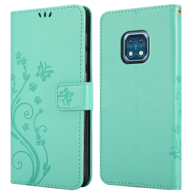 Cadorabo Hülle kompatibel mit Nokia XR20 Schutzhülle im Blumen Design mit Magnetverschluss, Standfunktion und Kartenfächern