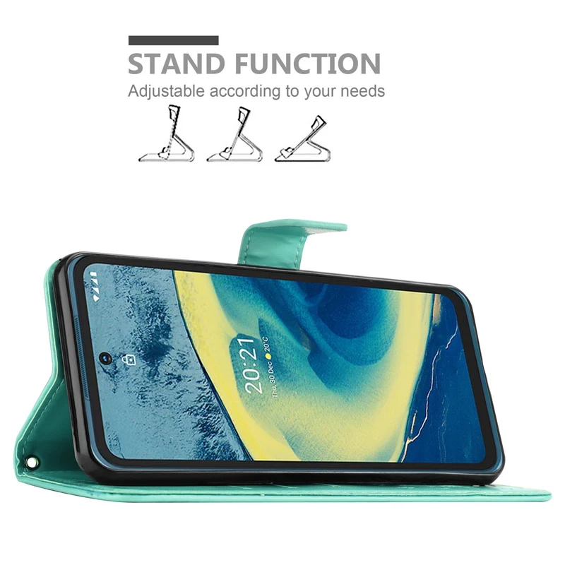 Cadorabo Hülle kompatibel mit Nokia XR20 Schutzhülle im Blumen Design mit Magnetverschluss, Standfunktion und Kartenfächern