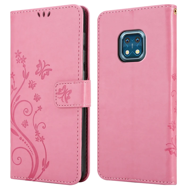 Cadorabo Hülle kompatibel mit Nokia XR20 Schutzhülle im Blumen Design mit Magnetverschluss, Standfunktion und Kartenfächern