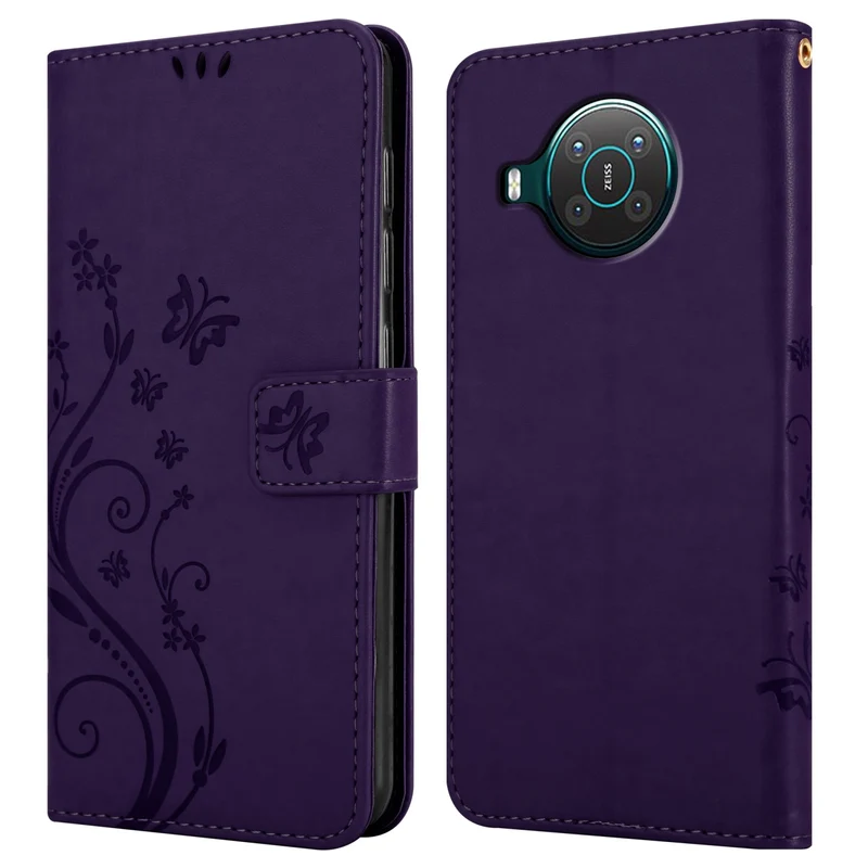 Cadorabo Hülle kompatibel mit Nokia X10 / X20 Schutzhülle im Blumen Design mit Magnetverschluss, Standfunktion und Kartenfächern