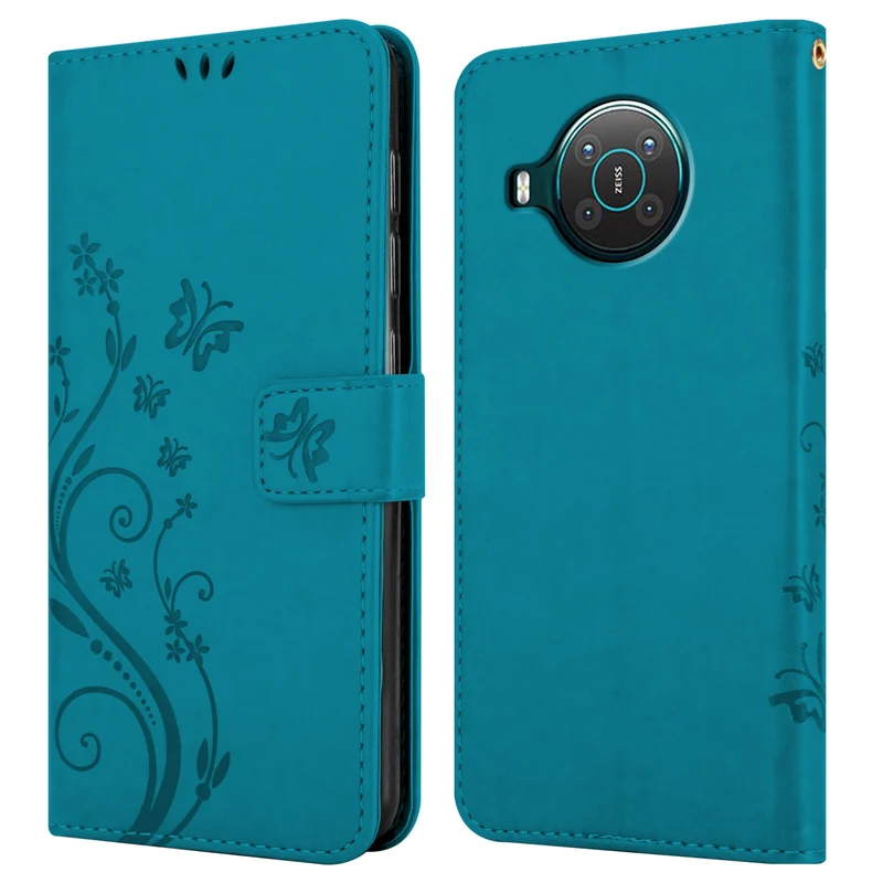 Cadorabo Hülle kompatibel mit Nokia X10 / X20 Schutzhülle im Blumen Design mit Magnetverschluss, Standfunktion und Kartenfächern