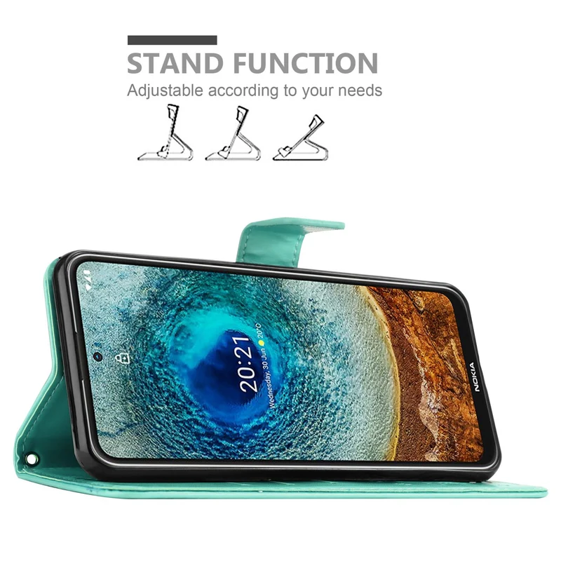 Cadorabo Hülle kompatibel mit Nokia X10 / X20 Schutzhülle im Blumen Design mit Magnetverschluss, Standfunktion und Kartenfächern