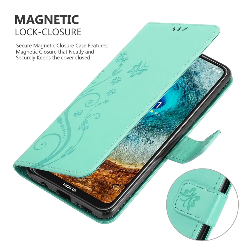 Cadorabo Hülle kompatibel mit Nokia X10 / X20 Schutzhülle im Blumen Design mit Magnetverschluss, Standfunktion und Kartenfächern
