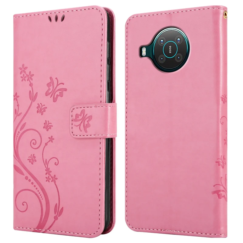 Cadorabo Hülle kompatibel mit Nokia X10 / X20 Schutzhülle im Blumen Design mit Magnetverschluss, Standfunktion und Kartenfächern