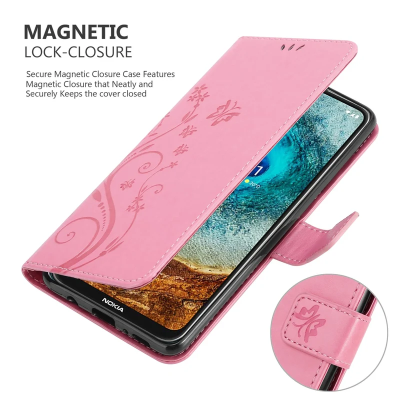 Cadorabo Hülle kompatibel mit Nokia X10 / X20 Schutzhülle im Blumen Design mit Magnetverschluss, Standfunktion und Kartenfächern