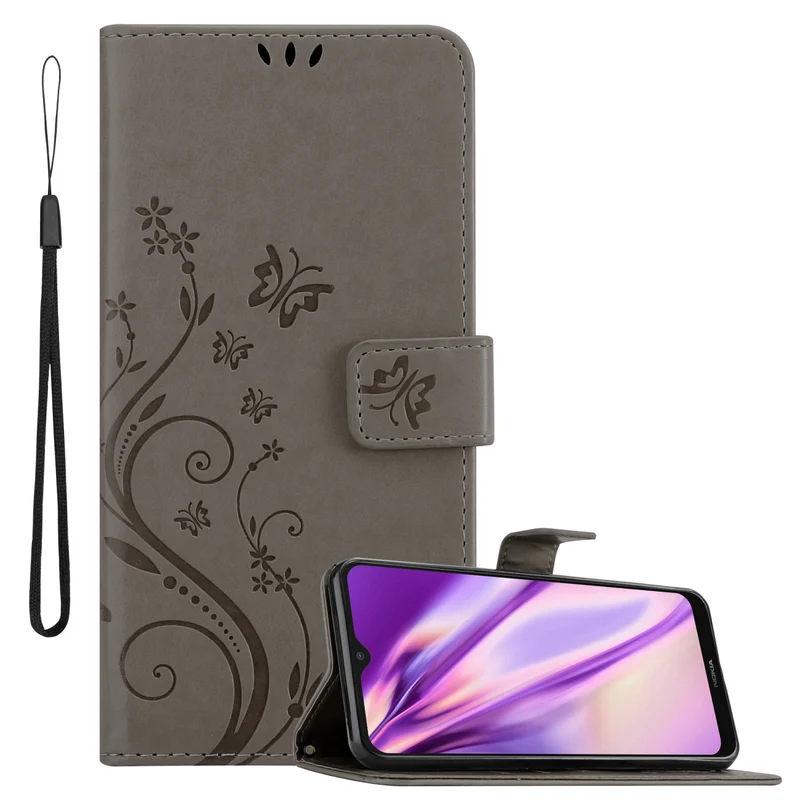 Cadorabo Hülle kompatibel mit Nokia G50 5G Schutzhülle im Blumen Design mit Magnetverschluss, Standfunktion und Kartenfächern