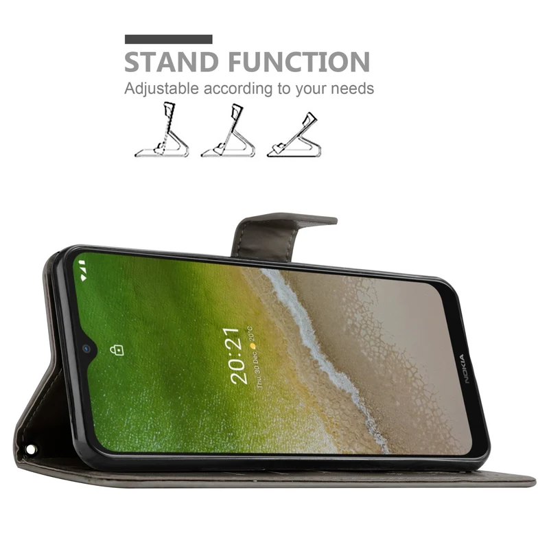 Cadorabo Hülle kompatibel mit Nokia G50 5G Schutzhülle im Blumen Design mit Magnetverschluss, Standfunktion und Kartenfächern