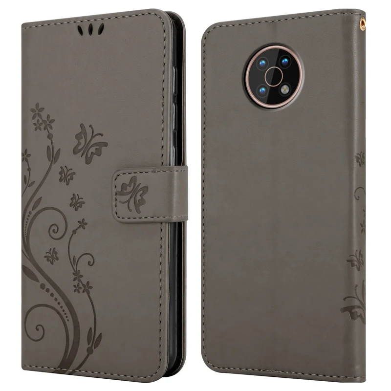 Cadorabo Hülle kompatibel mit Nokia G50 5G Schutzhülle im Blumen Design mit Magnetverschluss, Standfunktion und Kartenfächern