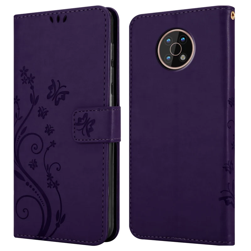 Cadorabo Hülle kompatibel mit Nokia G50 5G Schutzhülle im Blumen Design mit Magnetverschluss, Standfunktion und Kartenfächern