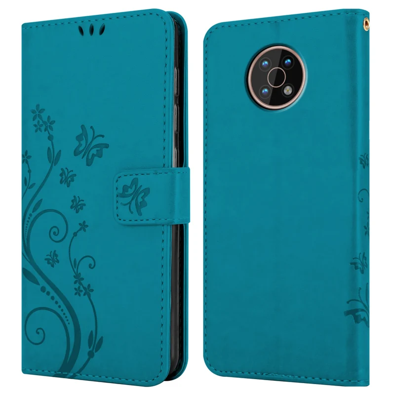 Cadorabo Hülle kompatibel mit Nokia G50 5G Schutzhülle im Blumen Design mit Magnetverschluss, Standfunktion und Kartenfächern