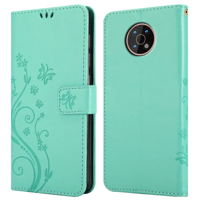 Cadorabo Hülle kompatibel mit Nokia G50 5G Schutzhülle im Blumen Design mit Magnetverschluss, Standfunktion und Kartenfächern