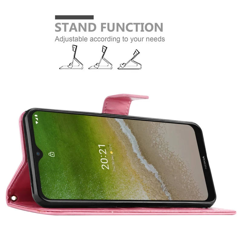 Cadorabo Hülle kompatibel mit Nokia G50 5G Schutzhülle im Blumen Design mit Magnetverschluss, Standfunktion und Kartenfächern