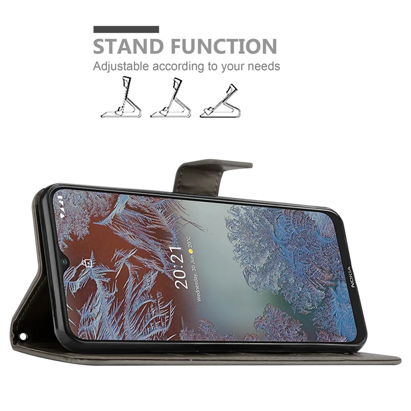 Cadorabo Hülle kompatibel mit Nokia G10 / G20 Schutzhülle im Blumen Design mit Magnetverschluss, Standfunktion und Kartenfächern