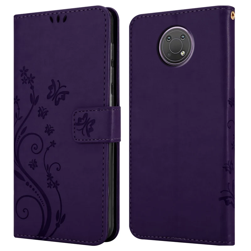 Cadorabo Hülle kompatibel mit Nokia G10 / G20 Schutzhülle im Blumen Design mit Magnetverschluss, Standfunktion und Kartenfächern