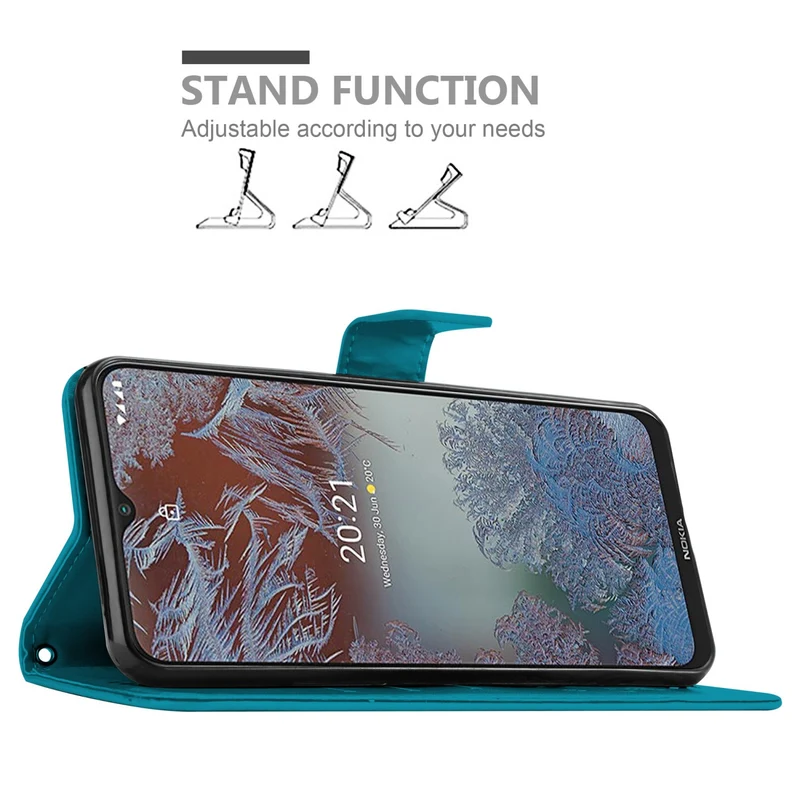 Cadorabo Hülle kompatibel mit Nokia G10 / G20 Schutzhülle im Blumen Design mit Magnetverschluss, Standfunktion und Kartenfächern