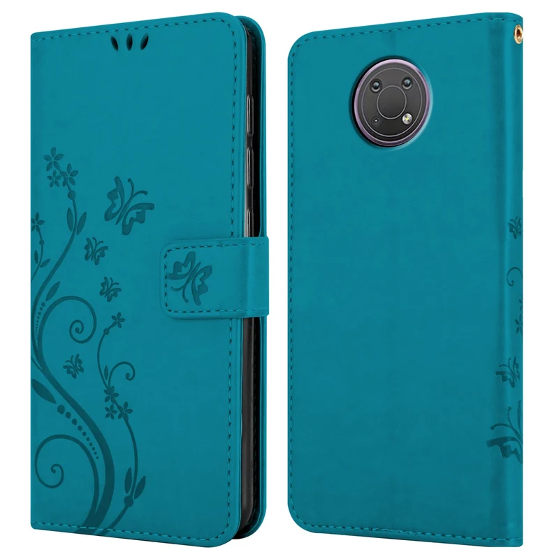 Cadorabo Hülle kompatibel mit Nokia G10 / G20 Schutzhülle im Blumen Design mit Magnetverschluss, Standfunktion und Kartenfächern