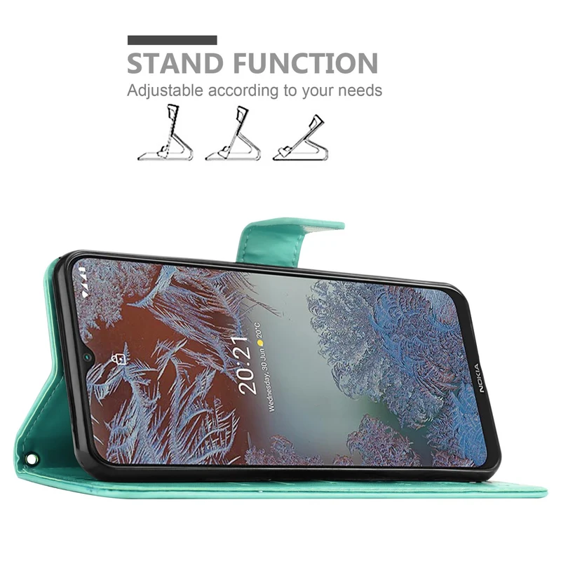 Cadorabo Hülle kompatibel mit Nokia G10 / G20 Schutzhülle im Blumen Design mit Magnetverschluss, Standfunktion und Kartenfächern