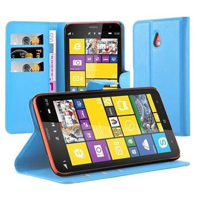 Cadorabo Hülle kompatibel mit Nokia Lumia 1320 Schutzhülle mit Magnetverschluss, Standfunktion und Kartenfach