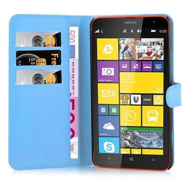 Cadorabo Hülle kompatibel mit Nokia Lumia 1320 Schutzhülle mit Magnetverschluss, Standfunktion und Kartenfach