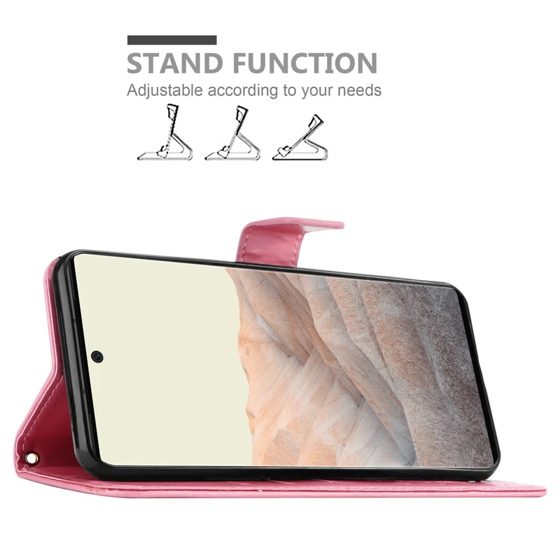 Cadorabo Hülle kompatibel mit Google PIXEL 6 PRO Schutzhülle im Blumen Design mit Magnetverschluss, Standfunktion und Kartenfächern