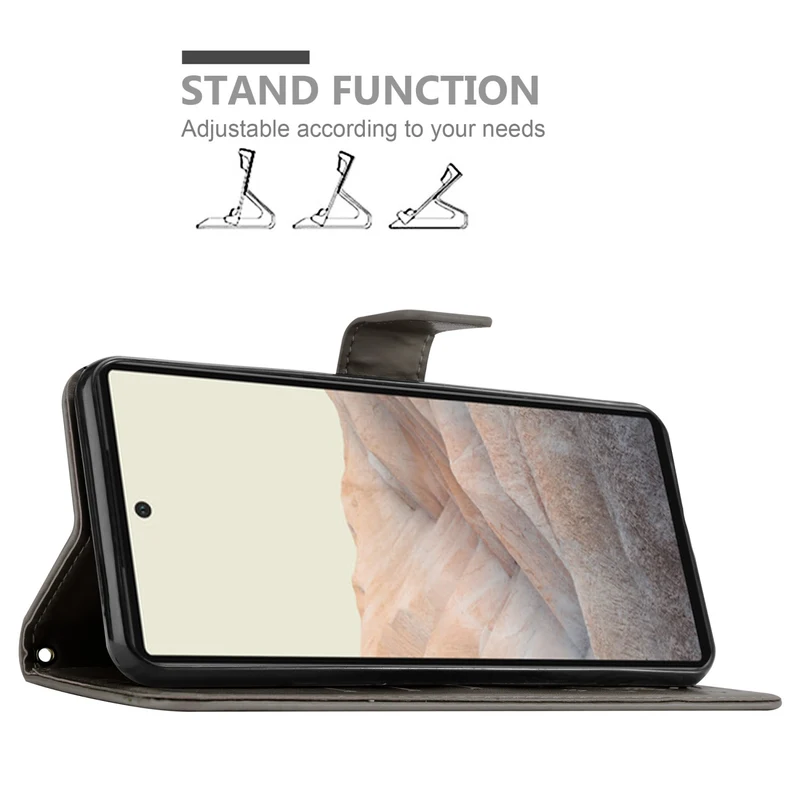 Cadorabo Hülle kompatibel mit Google PIXEL 6 Schutzhülle im Blumen Design mit Magnetverschluss, Standfunktion und Kartenfächern
