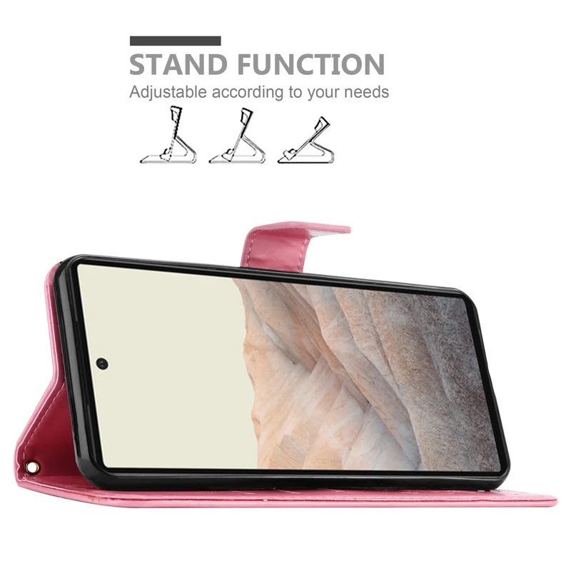 Cadorabo Hülle kompatibel mit Google PIXEL 6 Schutzhülle im Blumen Design mit Magnetverschluss, Standfunktion und Kartenfächern