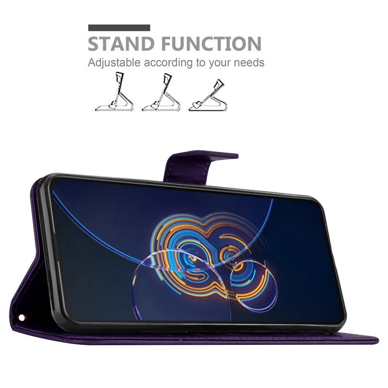 Cadorabo Hülle kompatibel mit Asus ZenFone 8 FLIP Schutzhülle im Blumen Design mit Magnetverschluss, Standfunktion und Kartenfächern