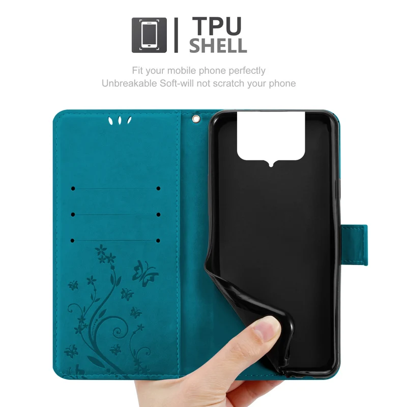 Cadorabo Hülle kompatibel mit Asus ZenFone 8 FLIP Schutzhülle im Blumen Design mit Magnetverschluss, Standfunktion und Kartenfächern