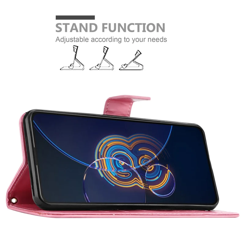 Cadorabo Hülle kompatibel mit Asus ZenFone 8 FLIP Schutzhülle im Blumen Design mit Magnetverschluss, Standfunktion und Kartenfächern
