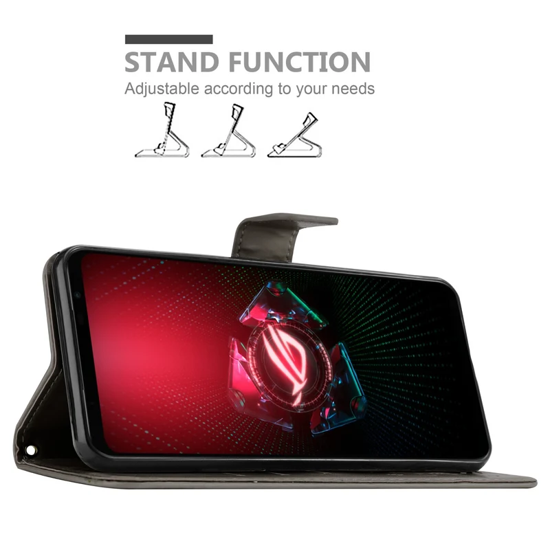 Cadorabo Hülle kompatibel mit Asus ROG Phone 5 Schutzhülle im Blumen Design mit Magnetverschluss, Standfunktion und Kartenfächern