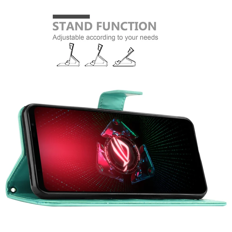 Cadorabo Hülle kompatibel mit Asus ROG Phone 5 Schutzhülle im Blumen Design mit Magnetverschluss, Standfunktion und Kartenfächern