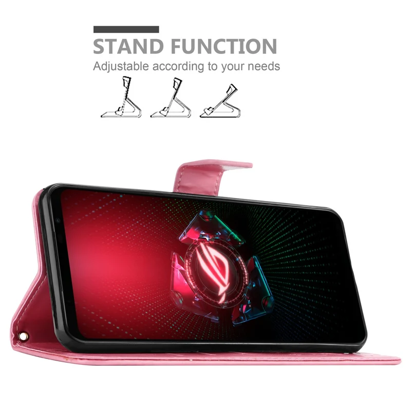 Cadorabo Hülle kompatibel mit Asus ROG Phone 5 Schutzhülle im Blumen Design mit Magnetverschluss, Standfunktion und Kartenfächern