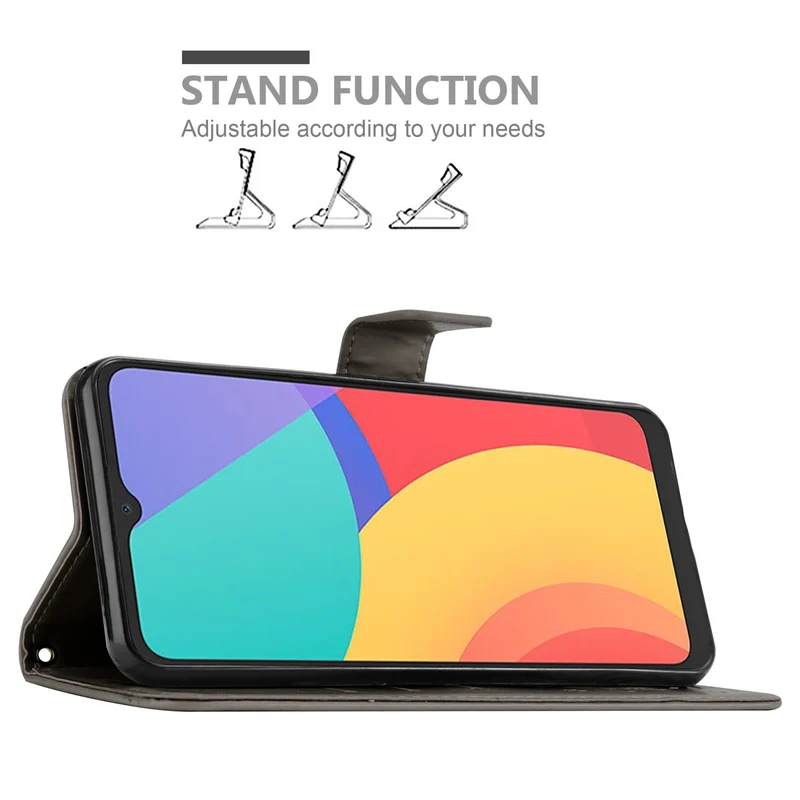 Cadorabo Hülle kompatibel mit Alcatel 1S 2021 / 3L 2021 Schutzhülle im Blumen Design mit Magnetverschluss, Standfunktion und Kartenfächern