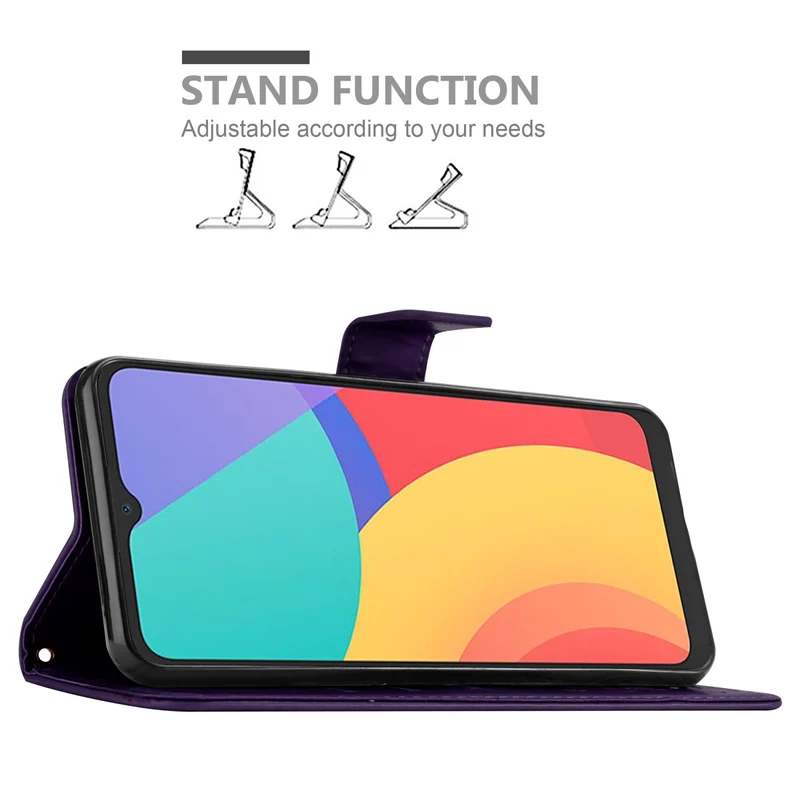Cadorabo Hülle kompatibel mit Alcatel 1S 2021 / 3L 2021 Schutzhülle im Blumen Design mit Magnetverschluss, Standfunktion und Kartenfächern