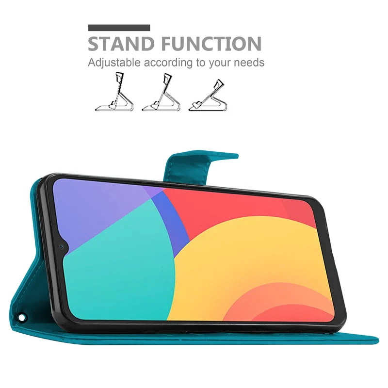 Cadorabo Hülle kompatibel mit Alcatel 1S 2021 / 3L 2021 Schutzhülle im Blumen Design mit Magnetverschluss, Standfunktion und Kartenfächern