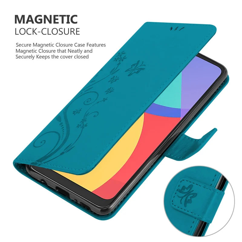 Cadorabo Hülle kompatibel mit Alcatel 1S 2021 / 3L 2021 Schutzhülle im Blumen Design mit Magnetverschluss, Standfunktion und Kartenfächern