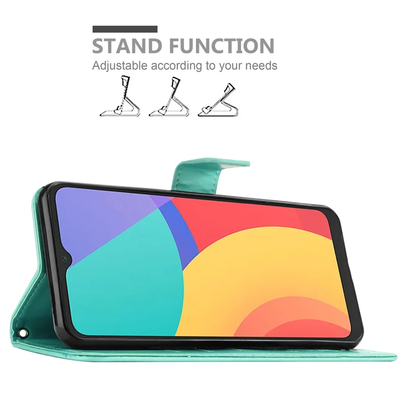 Cadorabo Hülle kompatibel mit Alcatel 1S 2021 / 3L 2021 Schutzhülle im Blumen Design mit Magnetverschluss, Standfunktion und Kartenfächern