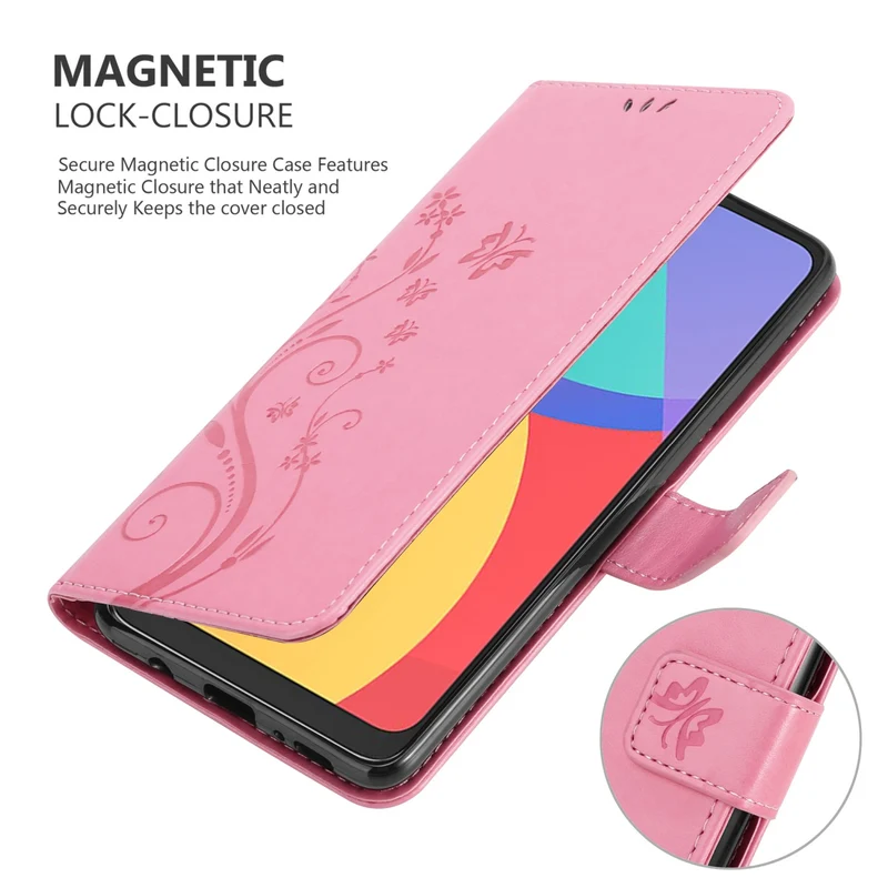 Cadorabo Hülle kompatibel mit Alcatel 1S 2021 / 3L 2021 Schutzhülle im Blumen Design mit Magnetverschluss, Standfunktion und Kartenfächern