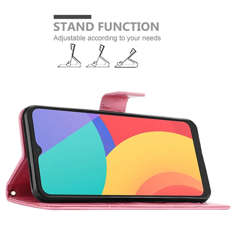 Cadorabo Hülle kompatibel mit Alcatel 1S 2021 / 3L 2021 Schutzhülle im Blumen Design mit Magnetverschluss, Standfunktion und Kartenfächern